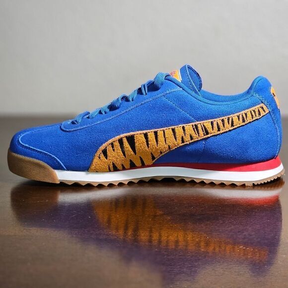 Puma Roma Tony The Tiger Kellogg's Frosted Flakes Suede Shoes Blue Orange W 6.5 - Picture 11 of 14